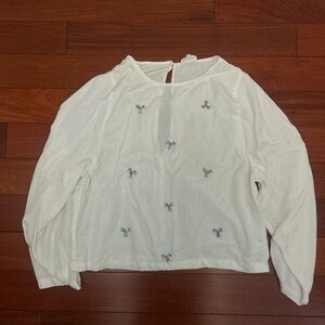 Blair White Long-Sleeve Beaded Blouse